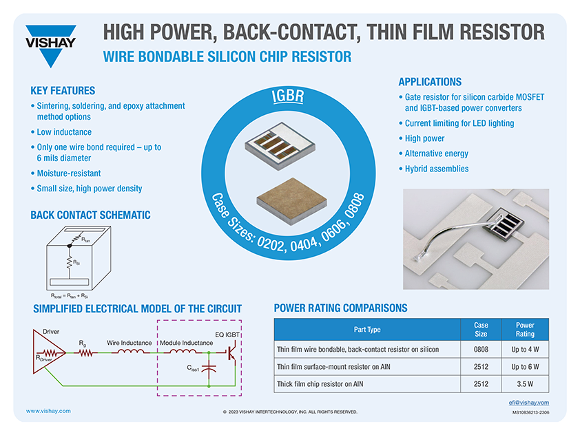 High Power Back-Contact Thin Film Resistors