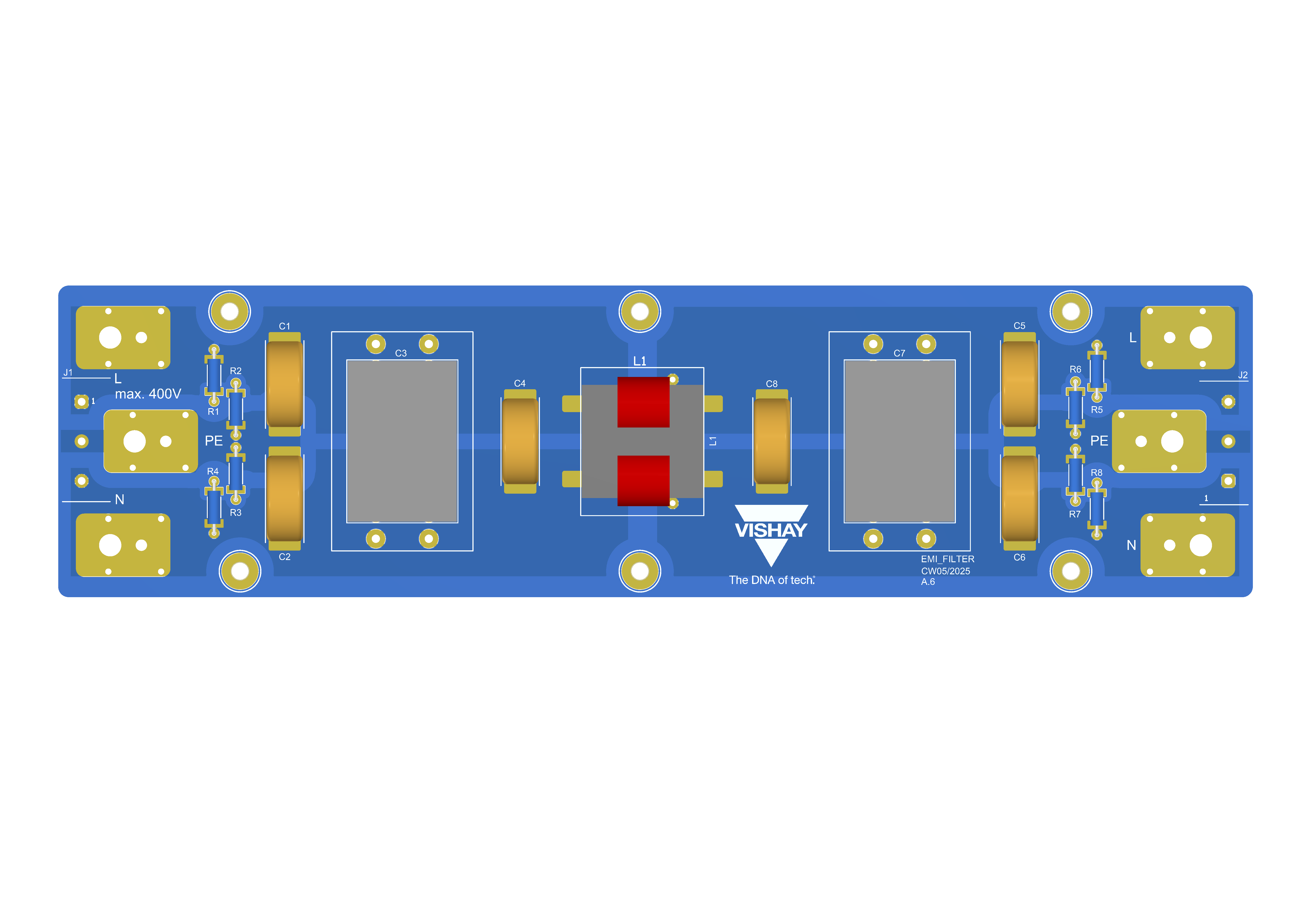 Single Stage, Single Phase 480 µH EMI Filter